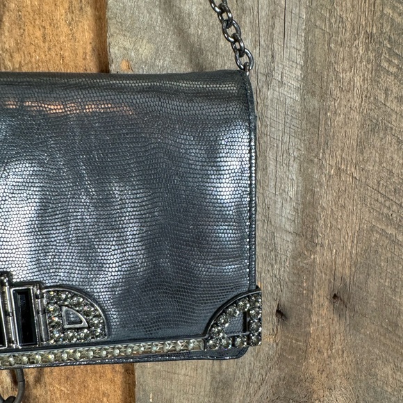 Etro Silver Metallic Shoulder Bag with Chain - Picture 4 of 13